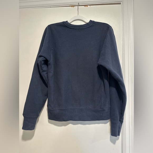 Champion Y2K Sz:XS Reverse Weave Navy Pullover Sweater. Ribbed Center Seam. - Picture 2 of 8
